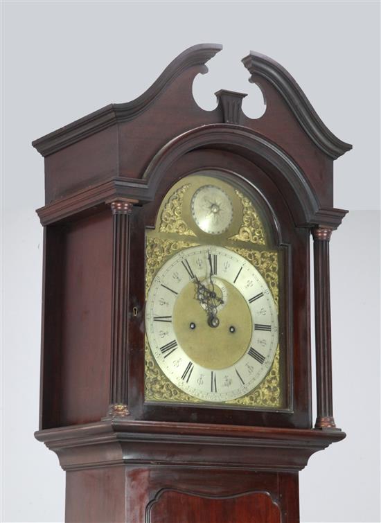 Edwardian Maple & Co mahogany eight day longcase clock(-)